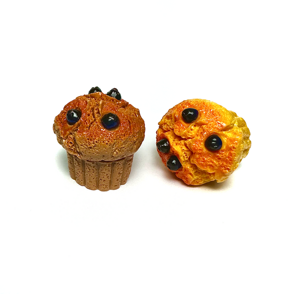 Blueberry muffin charms 2 pcs - miniature food